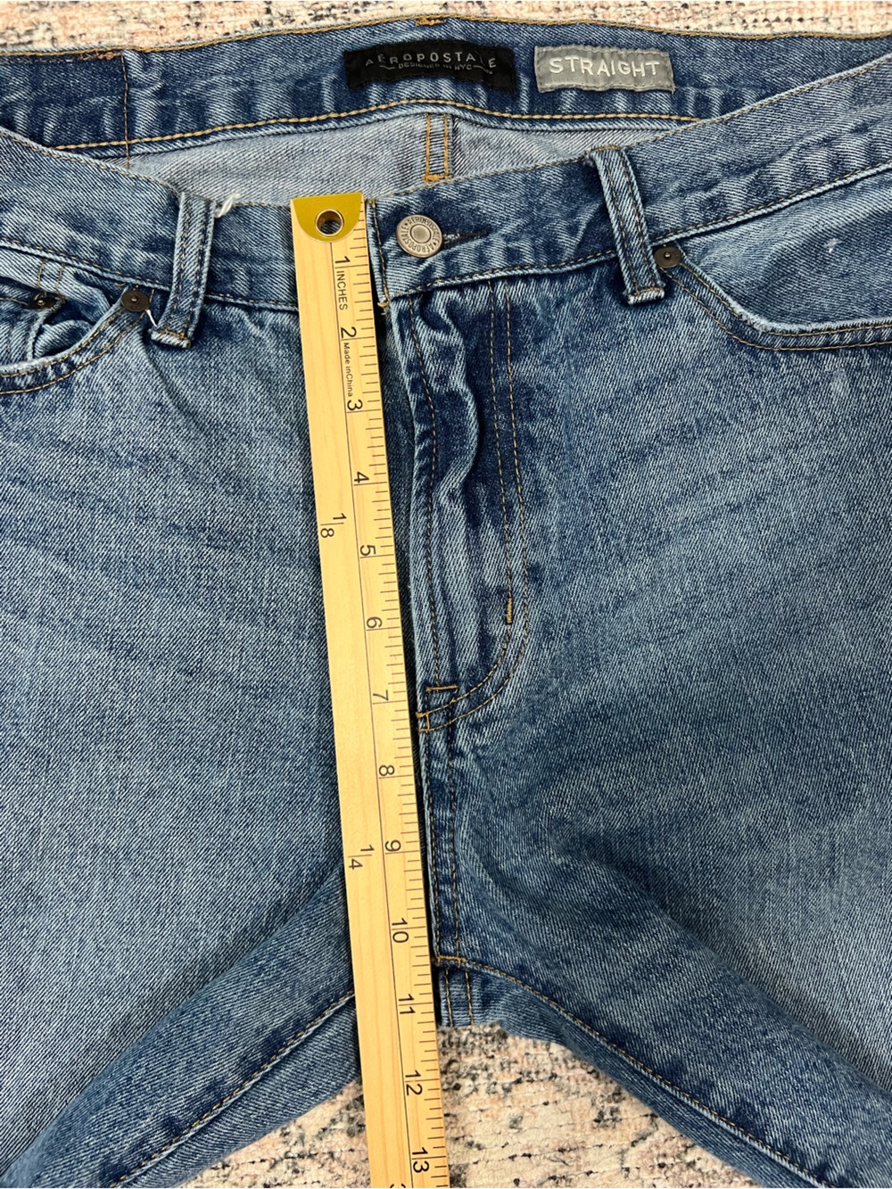 Aeropostale Mens Cut Off Jean Shorts Denim 34 Frayed Hem 100% Cotton - Picture 8 of 10